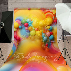 Aperturee - Aperturee Colorful Beads Rainbow Trip Cake Smash Sweep Backdrop
