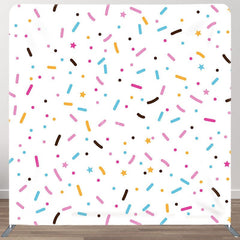 Aperturee - Aperturee Colorful Candy Stars Birthday Pillow Case Backdrop