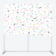 Aperturee - Aperturee Colorful Candy Stars Birthday Pillow Case Backdrop