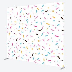 Aperturee - Aperturee Colorful Candy Stars Birthday Pillow Case Backdrop