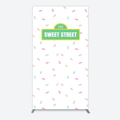 Aperturee - Aperturee Colorful Candy Sweet Street Birthday Rectangle Backdrop