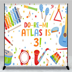 Aperturee Aperturee Colorful Do Re Mi Custom Name 3rd Birthday Backdrop