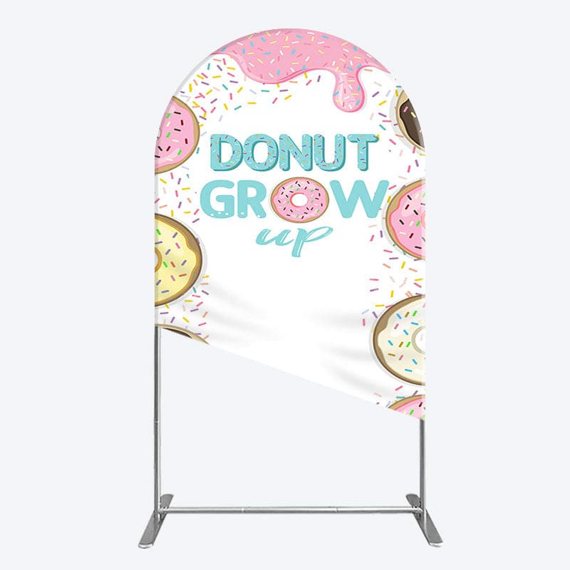 Aperturee - Aperturee Colorful Donut Dots Grow Up Birthday Arch Backdrop