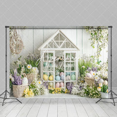 Aperturee - Aperturee Colorful Easter Eggs Spring Flowers Festive Backdrop