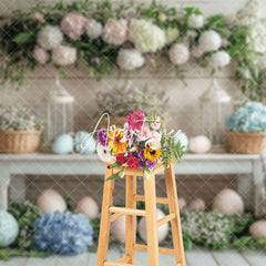 Aperturee - Aperturee Colorful Eggs Blooming Flowers Enchanting Backdrop