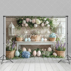 Aperturee - Aperturee Colorful Eggs Blooming Flowers Enchanting Backdrop