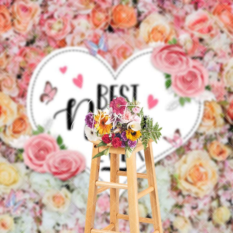 Aperturee - Aperturee Colorful Floral Best Nana Ever Mothers Day Backdrop