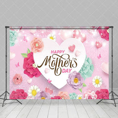Aperturee - Aperturee Colorful Floral Lighted Happy Mothers Day Backdrop