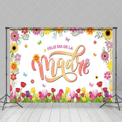 Aperturee - Aperturee Colorful Floral Tulip Happy Mothers Day Backdrop
