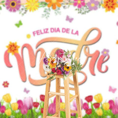 Aperturee - Aperturee Colorful Floral Tulip Happy Mothers Day Backdrop