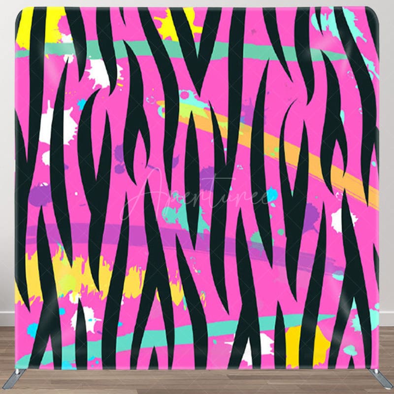 Aperturee - Aperturee Colorful Graffiti Splash Pink Backdrop Cover For Decor