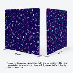Aperturee - Aperturee Colorful Math Symbols Dark Blue Backdrop For Party