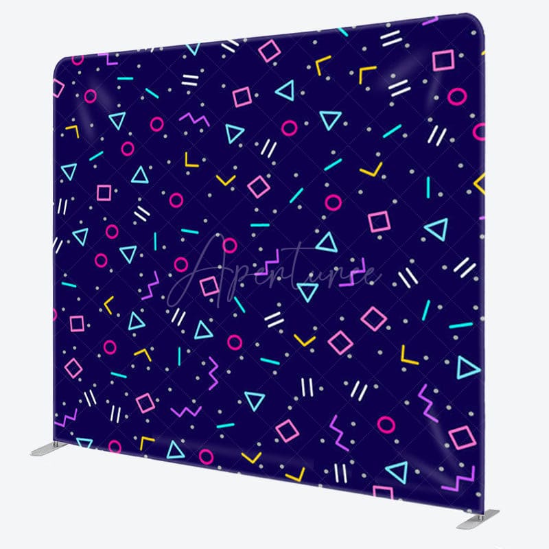 Aperturee - Aperturee Colorful Math Symbols Dark Blue Backdrop For Party