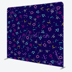 Aperturee - Aperturee Colorful Math Symbols Dark Blue Backdrop For Party