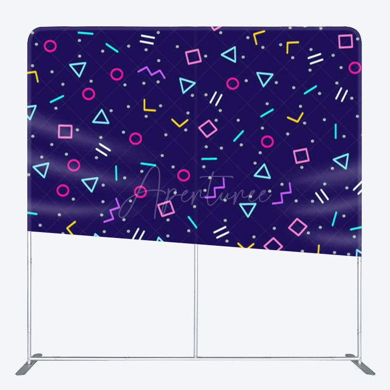 Aperturee - Aperturee Colorful Math Symbols Dark Blue Backdrop For Party