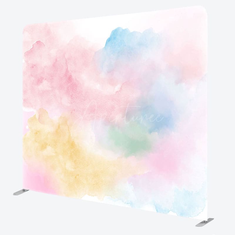 Aperturee - Aperturee Colorful Mixed Cloud Birthday Pillow Case Backdrop