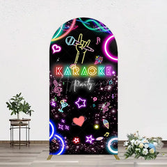 Aperturee - Aperturee Colorful Neon Musical Karaoke Party Arch Backdrop