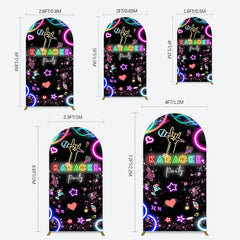 Aperturee - Aperturee Colorful Neon Musical Karaoke Party Arch Backdrop