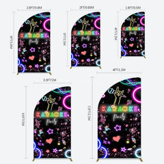 Aperturee - Aperturee Colorful Neon Musical Karaoke Party Half Moon Arch Backdrop