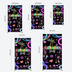 Aperturee - Aperturee Colorful Neon Musical Karaoke Party Rectangle Backdrop