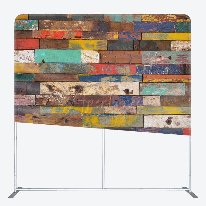 Aperturee - Aperturee Colorful Old Style Bricks Square Tension Backdrop