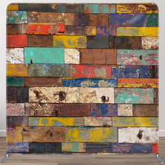 Aperturee - Aperturee Colorful Old Style Bricks Square Tension Backdrop