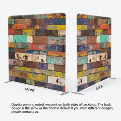 Aperturee - Aperturee Colorful Old Style Bricks Square Tension Backdrop