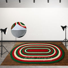 Aperturee - Aperturee Colorful Oval Carpet Fabric Floor Backdrop For Photo