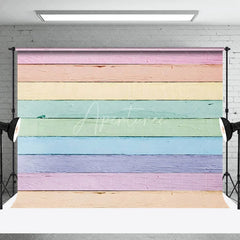 Aperturee - Aperturee Colorful Painted Wood Grain Photography Backdrop