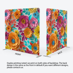 Aperturee - Aperturee Colorful Paper Floral Fabric Backdrop Cover For Women
