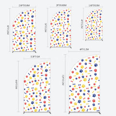 Aperturee - Aperturee Colorful Pet Paw Print Happy Birthday Half Moon Arch Backdrop