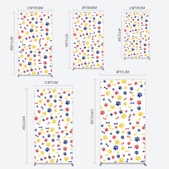 Aperturee - Aperturee Colorful Pet Paw Print Happy Birthday Rectangle Backdrop