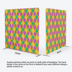 Aperturee - Aperturee Colorful Rhombus Mardi Gras Party Pillow Case Backdrop
