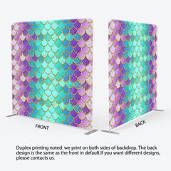 Aperturee - Aperturee Colorful Scales Mermaid Party Pillow Cover Backdrop