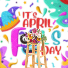 Aperturee - Aperturee Colorful Slime Crown Happy April Fools Day Backdrop