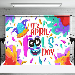 Aperturee - Aperturee Colorful Slime Crown Happy April Fools Day Backdrop
