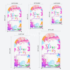 Aperturee - Aperturee Colorful Slime Splash Arch Birthday Party Backdrop