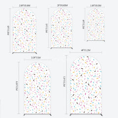 Aperturee - Aperturee Colorful Sprinkles Arch Backdrop White Confetti Donut Sweet Party Decor