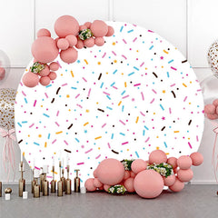 Aperturee - Aperturee Colorful Sprinkles Round Backdrop Donut Grow Up Party Ice Cream Sweet Shoppe Birthday Photo Prop