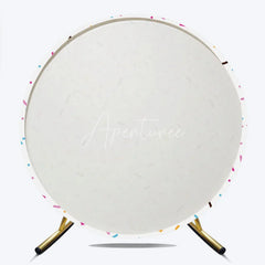Aperturee - Aperturee Colorful Sprinkles Round Backdrop Donut Grow Up Party Ice Cream Sweet Shoppe Birthday Photo Prop