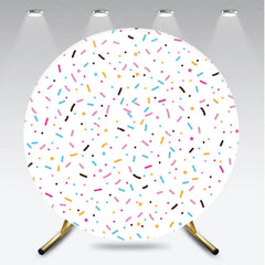 Aperturee - Aperturee Colorful Sprinkles Round Backdrop Donut Grow Up Party Ice Cream Sweet Shoppe Birthday Photo Prop