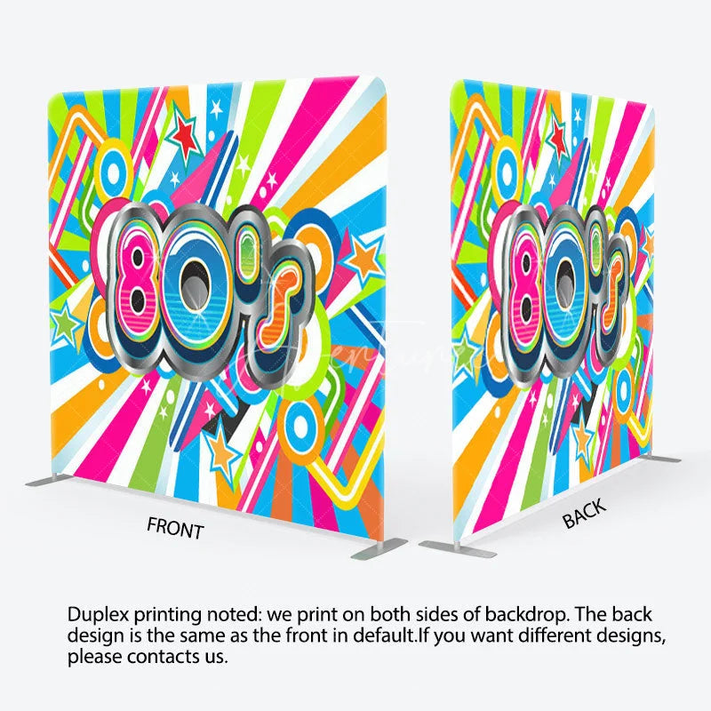 Aperturee - Aperturee Colorful Stripes 80S Style Birthday Party Backdrop Cover