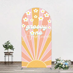 Aperturee - Aperturee Colorful Sunlight Floral Groovy One Arch Backdrop