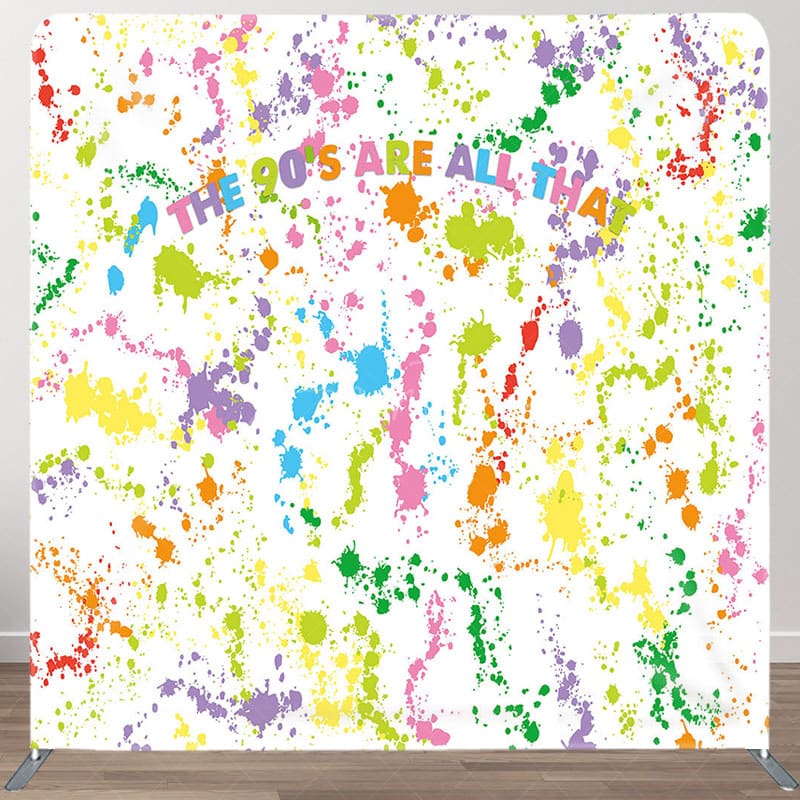 Aperturee - Aperturee Colorful The 90s Are All That Pillow Case Backdrop