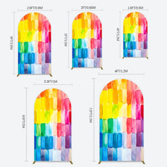 Aperturee - Aperturee Colorful Watercolor Print Birthday Arch Backdrop