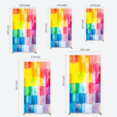 Aperturee - Aperturee Colorful Watercolor Print Birthday Rectangle Backdrop