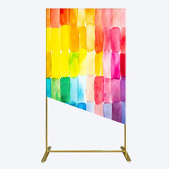 Aperturee - Aperturee Colorful Watercolor Print Birthday Rectangle Backdrop