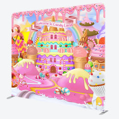 Aperturee - Aperturee Colorful Welcome To Candyland Pillow Cover Backdrop
