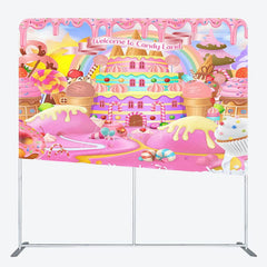 Aperturee - Aperturee Colorful Welcome To Candyland Pillow Cover Backdrop