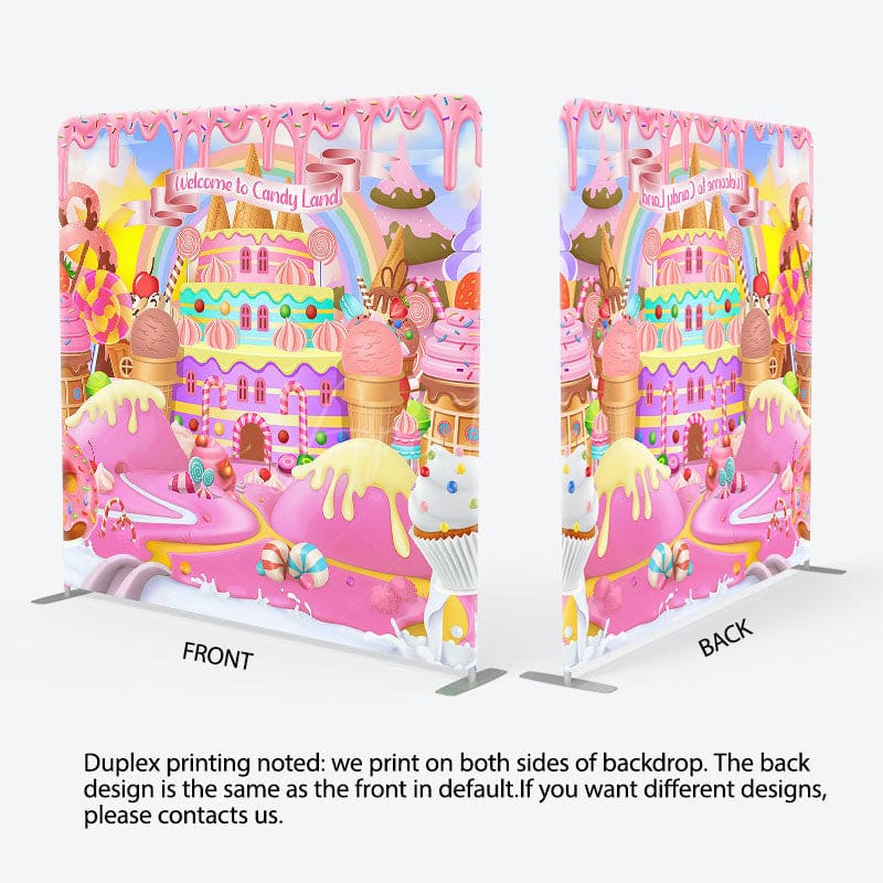 Aperturee - Aperturee Colorful Welcome To Candyland Pillow Cover Backdrop